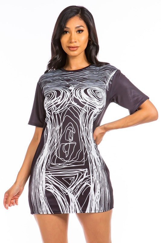 Scribble Chic T-SHIRT DRESS