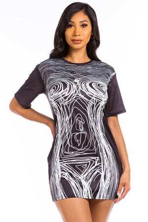 Scribble Chic T-SHIRT DRESS